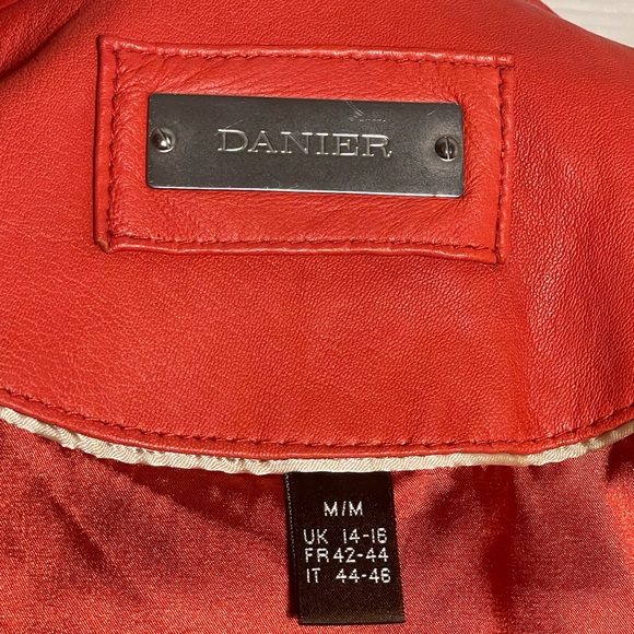 Beautiful Orange Danier Leather Moto style jacket - Picture 6 of 9